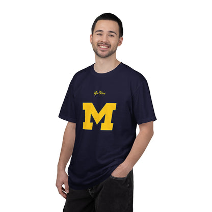 Go Blue M Block Letter T-Shirt | Collegiate Logo Tee