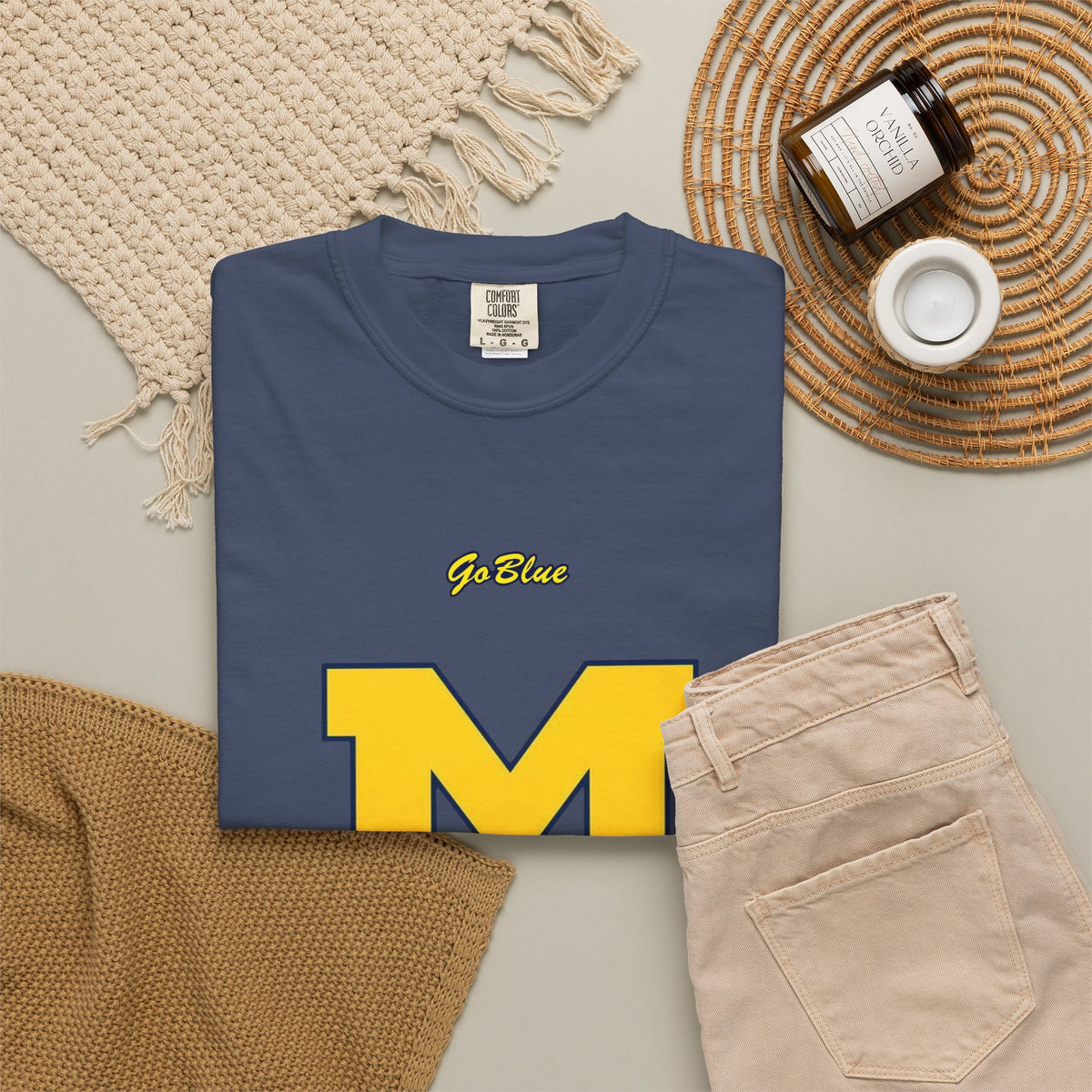 Go Blue M Block Letter T-Shirt | Collegiate Logo Tee