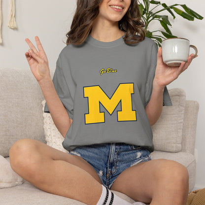 Go Blue M Block Letter T-Shirt | Collegiate Logo Tee