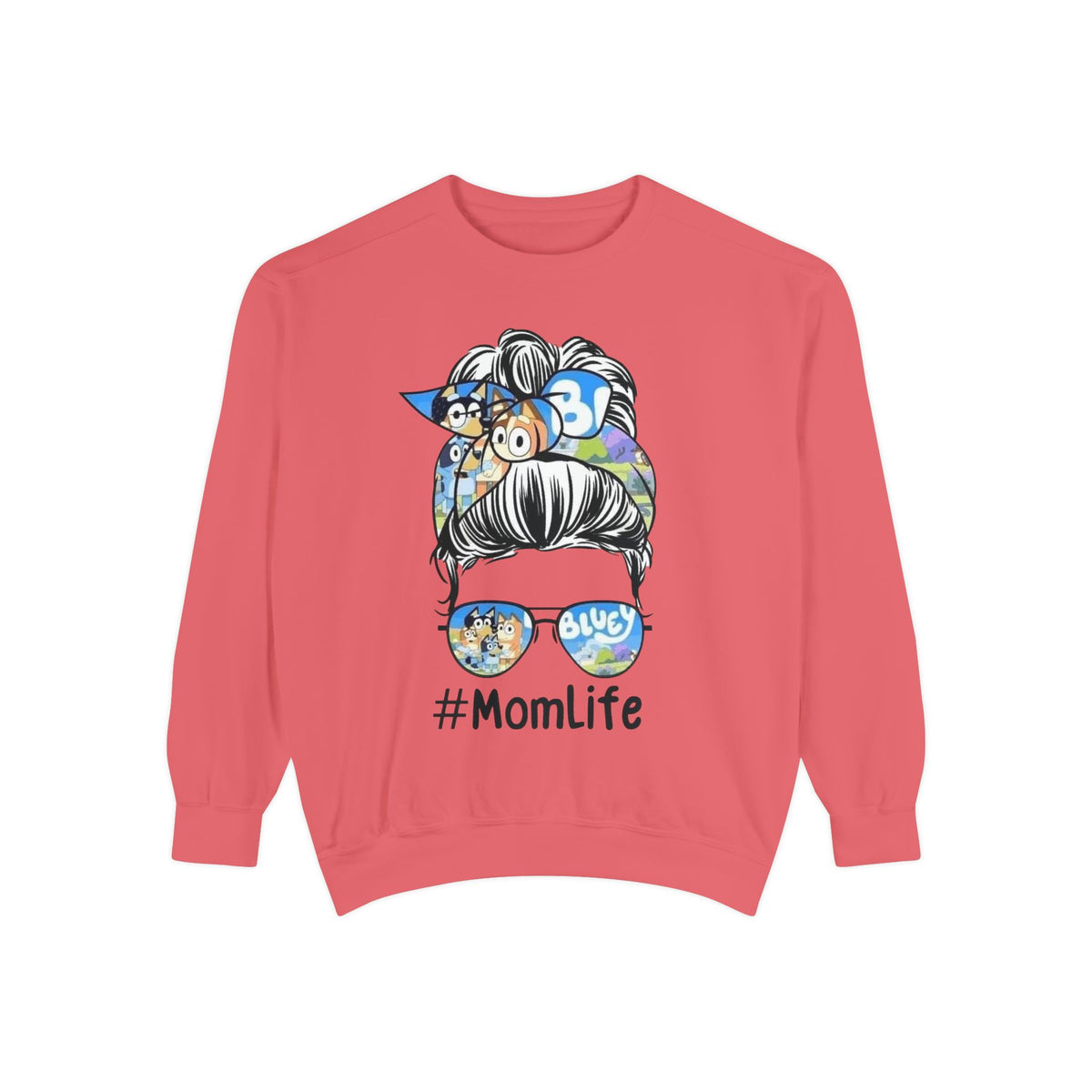 #MomLife Messy Bun Graphic Sweatshirt