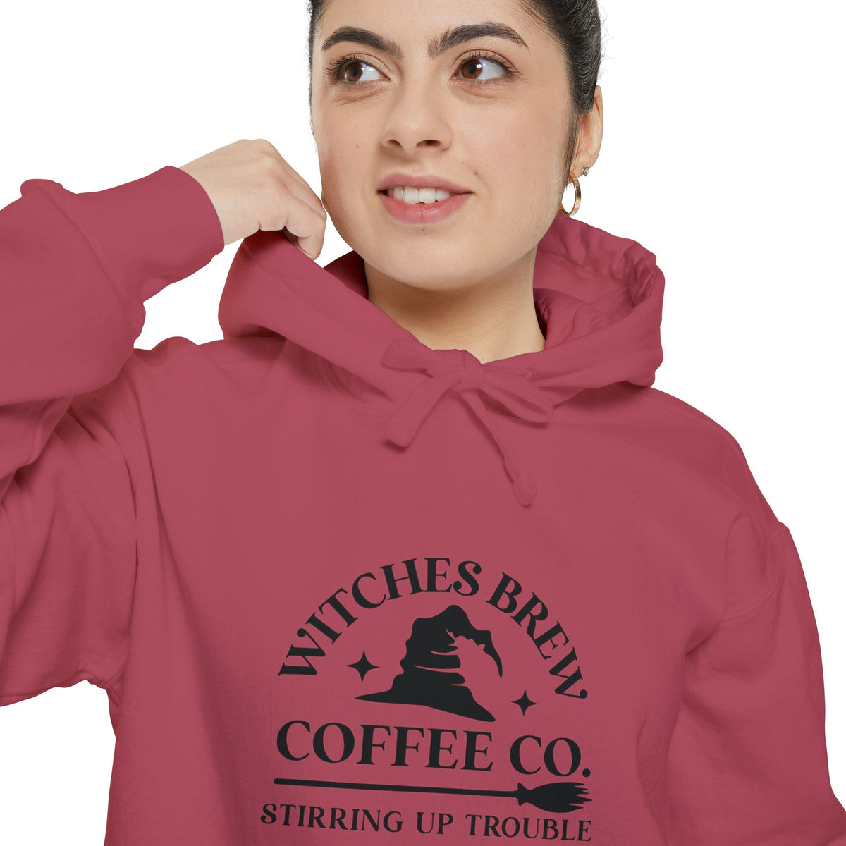 Witches Brew Coffee Co. Hoodie — "Stirring Up Trouble" Halloween Sweatshirt