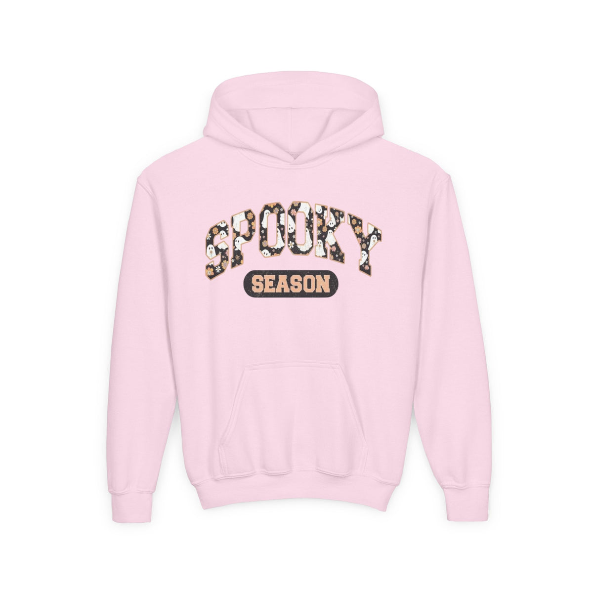 Spooky Season Youth Hoodie — Leopard Print "Spooky Season" Fall Sweatshirt