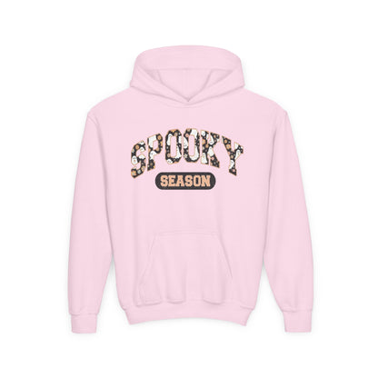 Spooky Season Youth Hoodie — Leopard Print "Spooky Season" Fall Sweatshirt