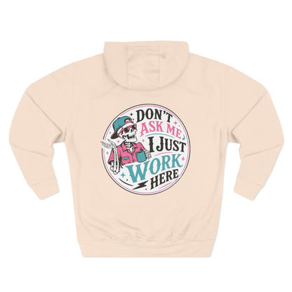 Don't Ask Me, I Just Work Here Retro Skull Workwear Pullover