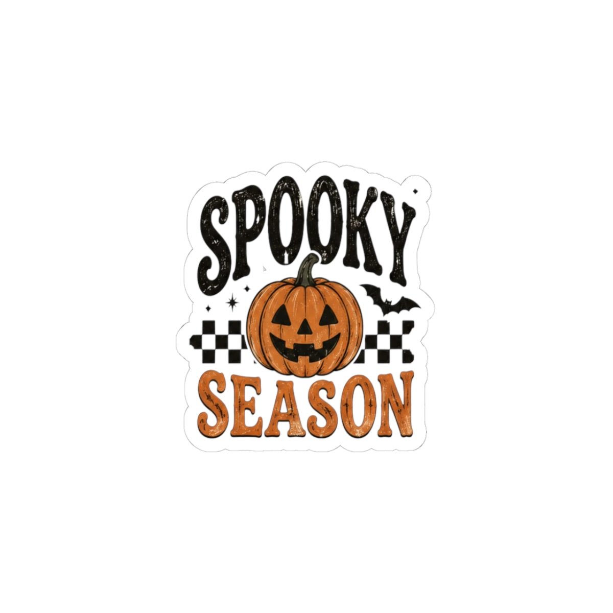 Spooky Season Pumpkin Sticker — Halloween Kiss-Cut Decal