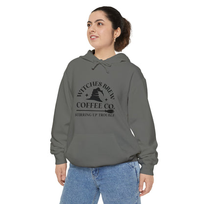 Witches Brew Coffee Co. Hoodie — "Stirring Up Trouble" Halloween Sweatshirt