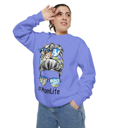 #MomLife Messy Bun Graphic Sweatshirt