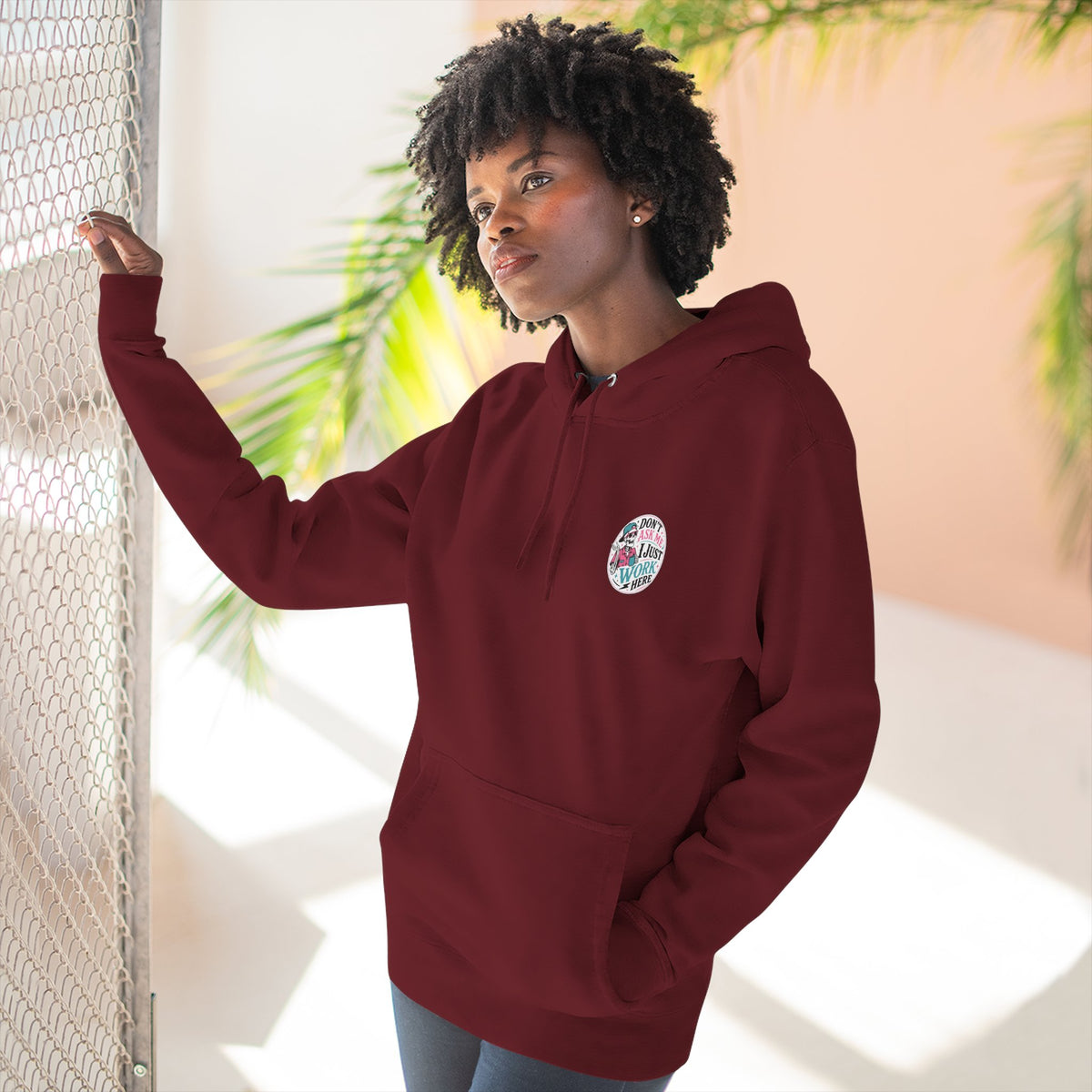 Don't Ask Me, I Just Work Here Retro Skull Workwear Pullover