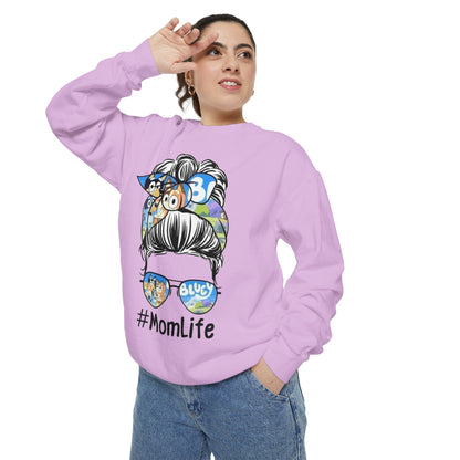 #MomLife Messy Bun Graphic Sweatshirt